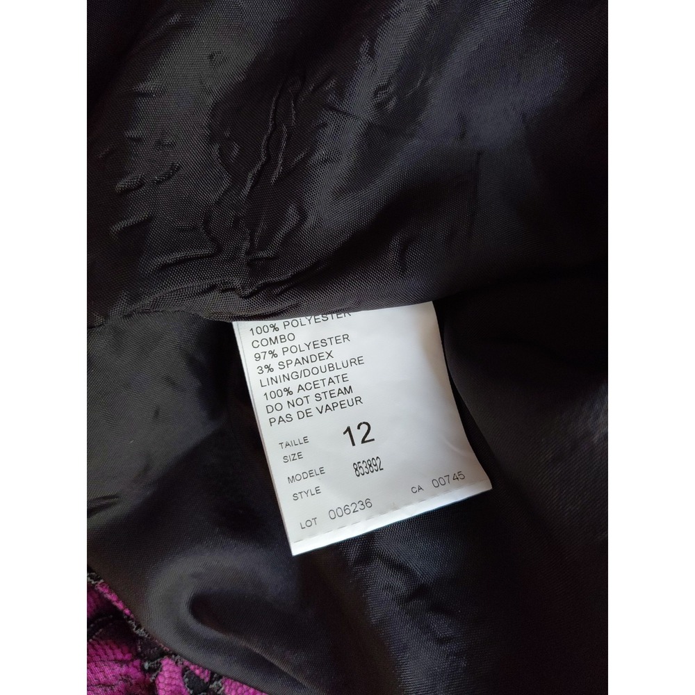 JS Collections Blazer Y2k Womens 12 Pink With Black Floral Lace Jacket - Picture 8 of 11